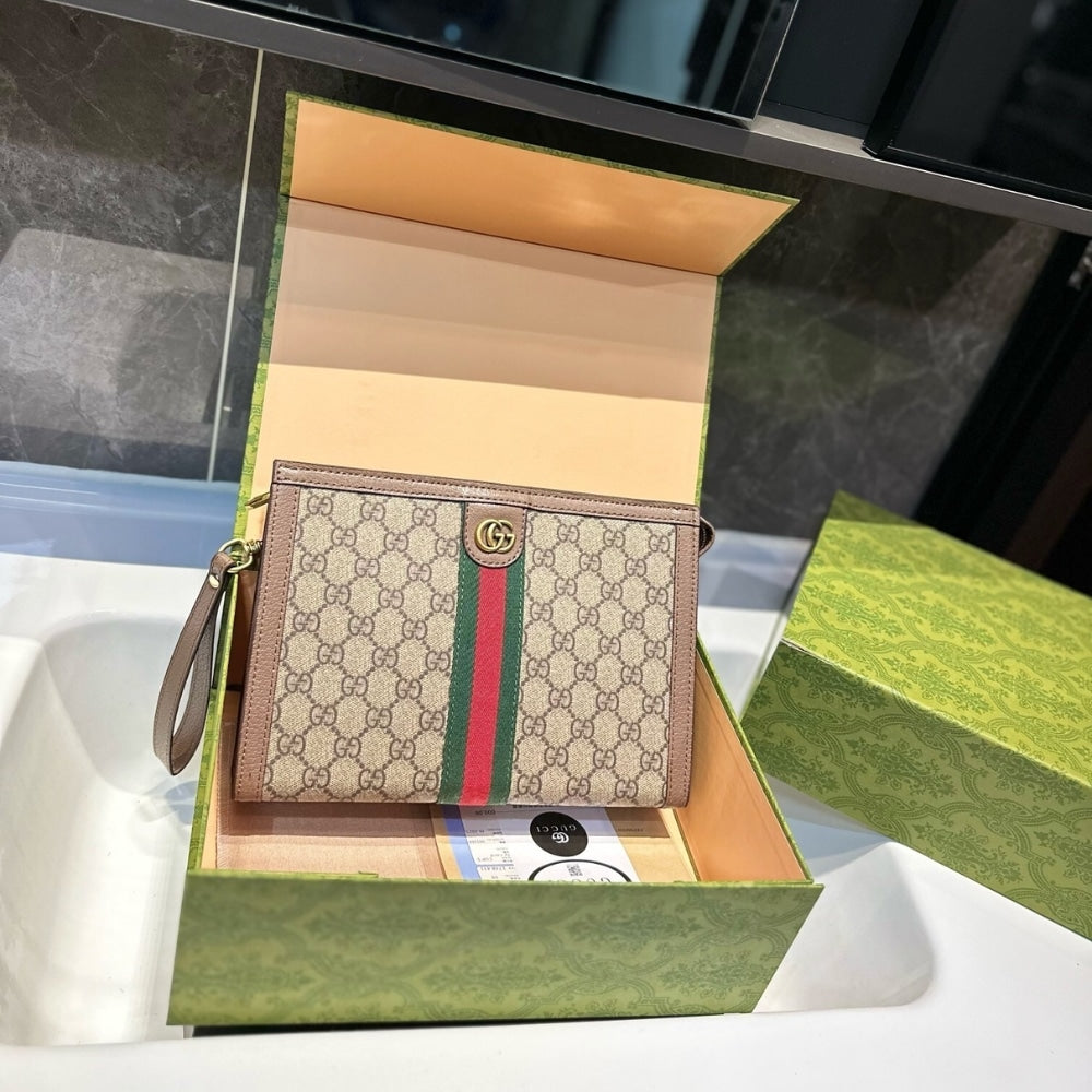 Ophidia GG Supreme Canvas Clutch Beige 26Cm 625549 96Iwg 8745 OPHIDIA Bag