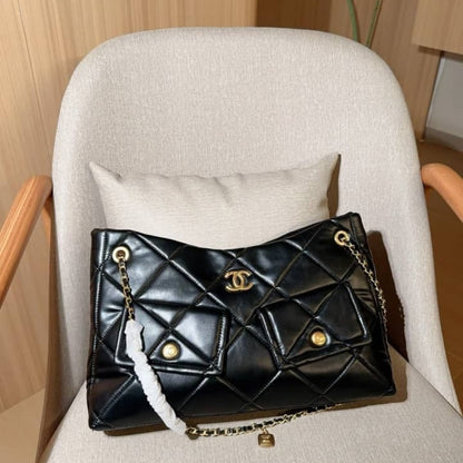 Shopping Bag Large Shiny Smooth Leather Tote Bag Black 38cm AS5740 B22139 94305 22 New Collection Bag Shopping Bag