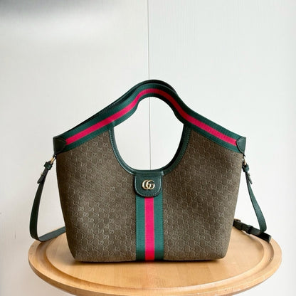 Giglio Small Suede Tote Bag Dark Green 25Cm Giglio Bag
