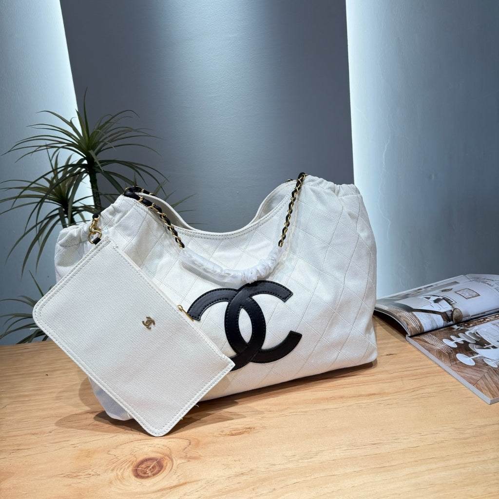 Shopping Bag Small Denim Tote Bag White Black 41cm AS6191 B23825 U8835 22 New Collection Bag Shopping Bag
