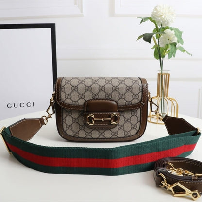 Horsebit 1955 Small GG Supreme Canvas Shoulder Bag Brown 20cm 658574 HUHHG 8565 Horsebit 1955 Bag