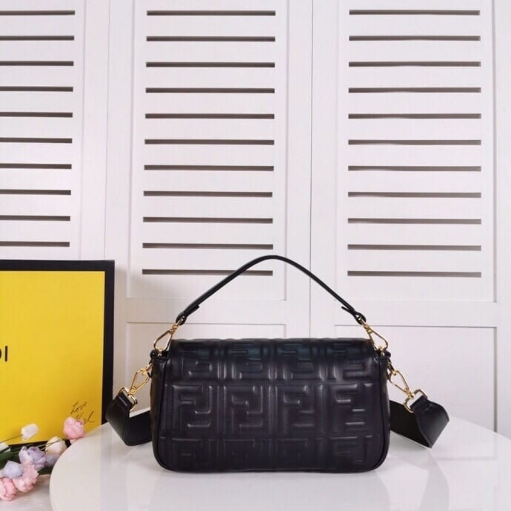 Baguette Nappa Leather With FF Motif Shoulder Bag Black 27Cm 8BR600A72VF15ZW 22 New Collection Bag Baguette Bag