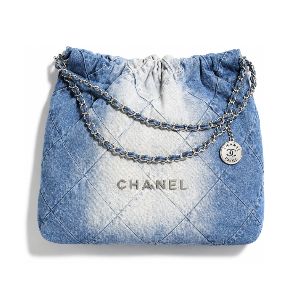 22 Large Washed Denim Shoulder Bag Blue 41cm AS3261 B10439 NM981 22 New Collection Bag