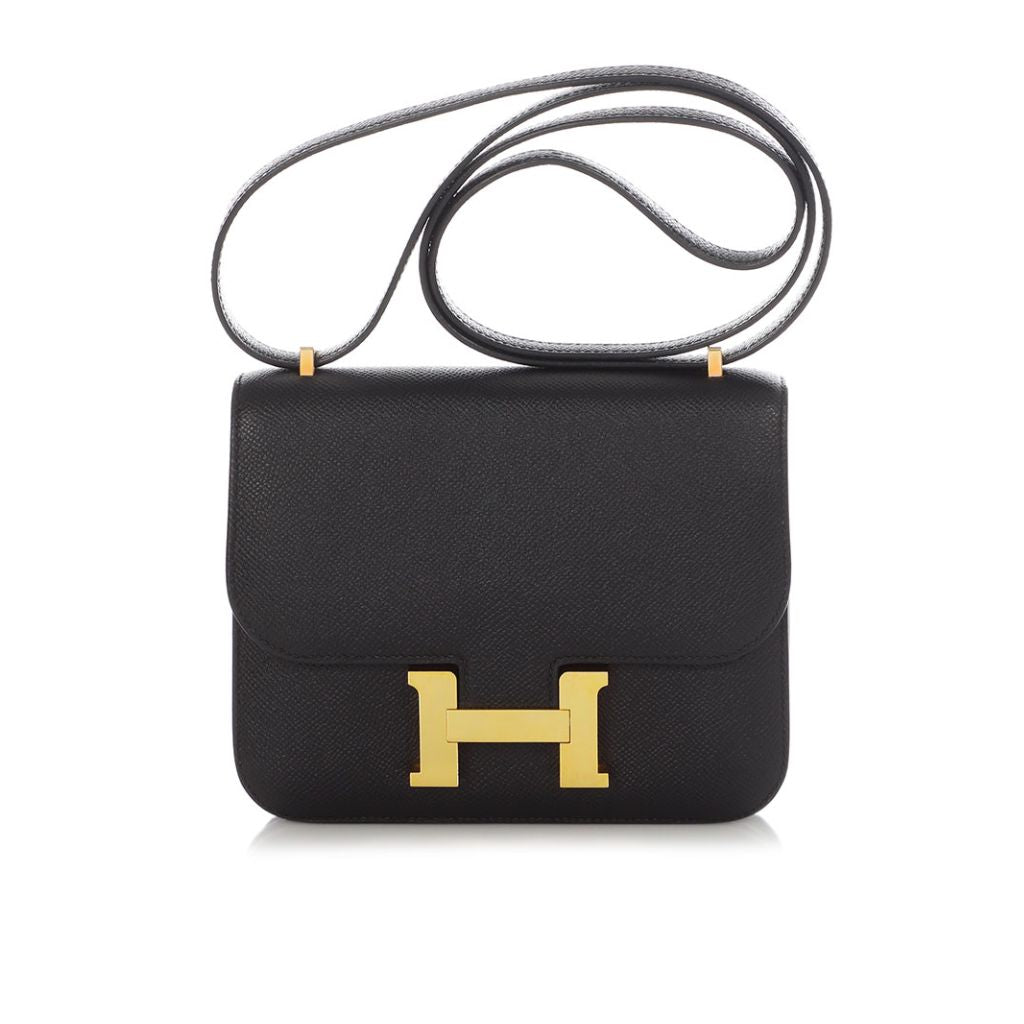 Constance 24 Togo Leather Gold Tone Hardware Crossbody Bag Black 24Cm Constance Bag