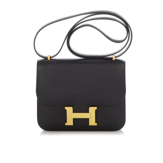 Constance 24 Togo Leather Gold Tone Hardware Crossbody Bag Black 24Cm Constance Bag