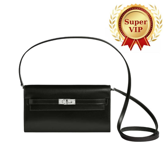 Mirror Quality – Kelly Classique To Go Wallet Silver Hardware Black 19Cm H082648CK89 Kelly Bag