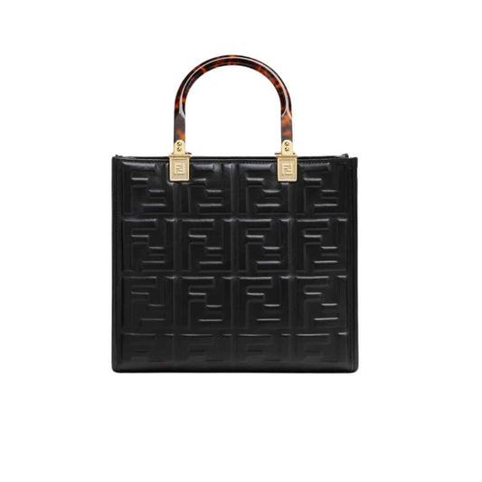 Sunshine Small Shopper FF Embossed Leather Tote Bag Black 25Cm 8Bh394Amcvf0Kur 22 New Collection Bag Sunshine Bag