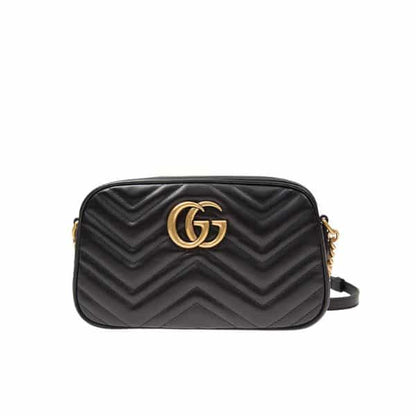 GG Marmont Small Matelasse Leather Shoulder Bag Black 24cm 447632 DTD1T 1000 MARMONT Bag