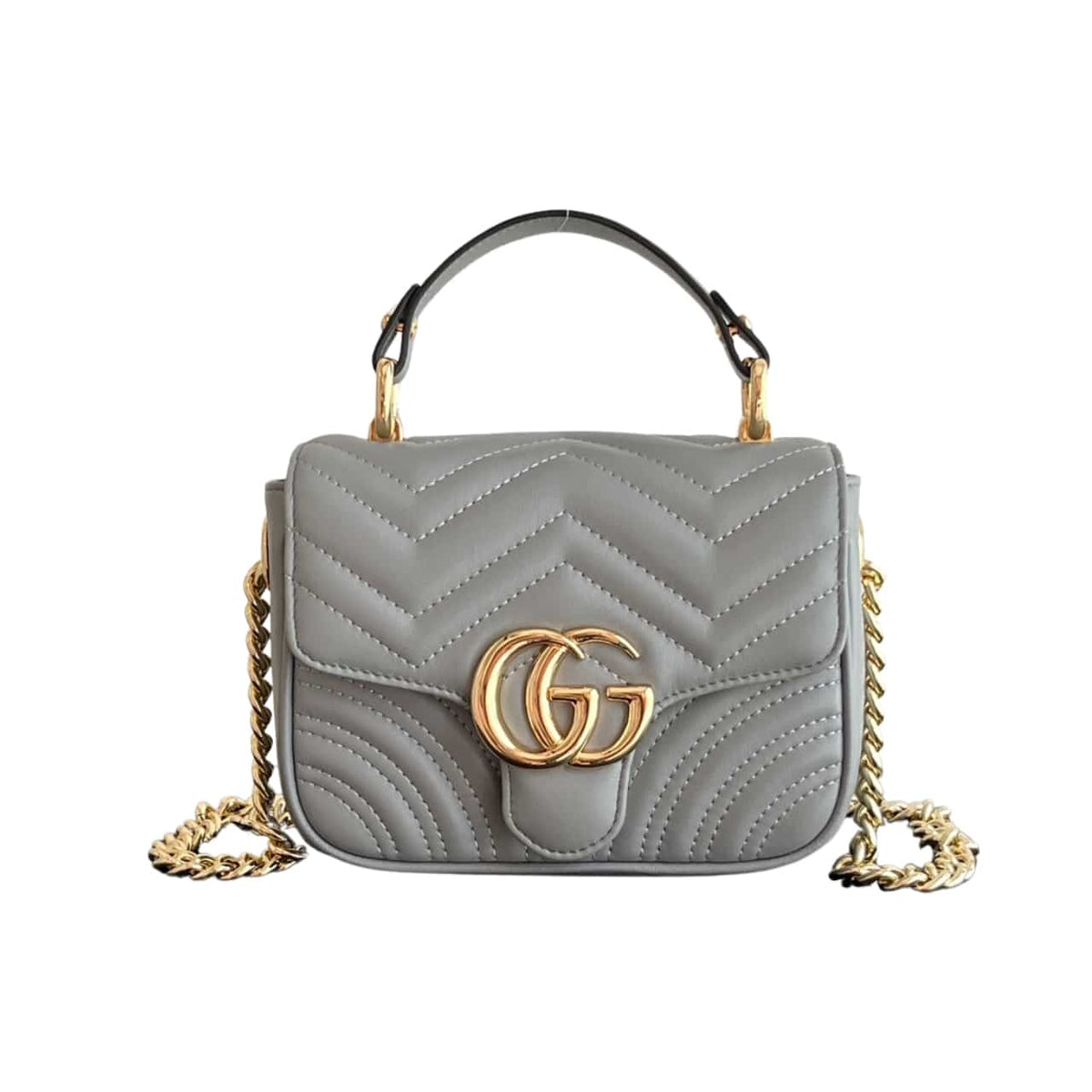 GG Marmont Mini Matelasse Leather Shoulder Bag Grey 17cm MARMONT Bag