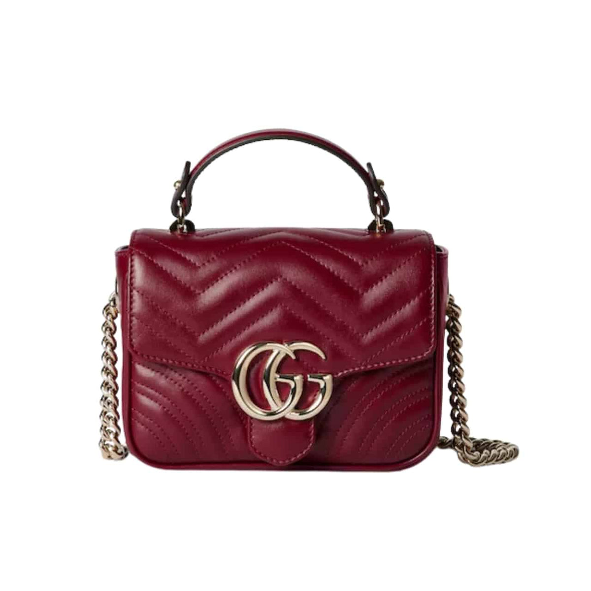 GG Marmont Mini Matelasse Leather Top Handle Bag Red 17Cm ‎811238 AAECK 6207 MARMONT Bag