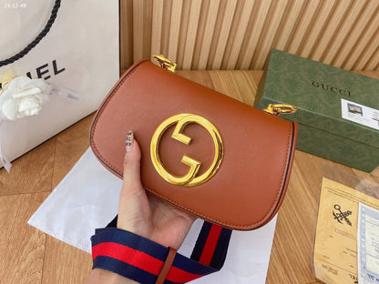 Blondie Mini Leather Shoulder Bag Brown 22Cm 698643 Uxxag 2671 Blondie Bag