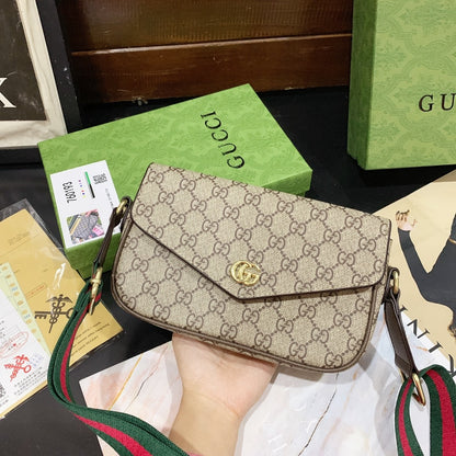 Ophidia Mini GG Supreme Canvas Shoulder Bag Beige Ebony 22Cm OPHIDIA Bag