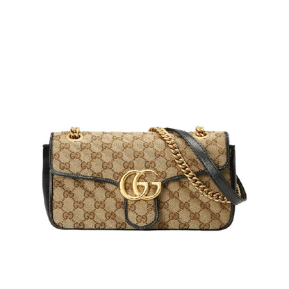 GG Marmont Small GG Supreme Canvas Shoulder Bag Beige 26cm 443497 HVKEG 9772 MARMONT Bag