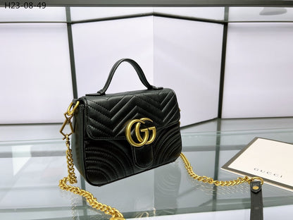 GG Marmont Mini Matelasse Leather Top Handle Bag Black 20Cm ‎547260 Dtdit 1000 MARMONT Bag