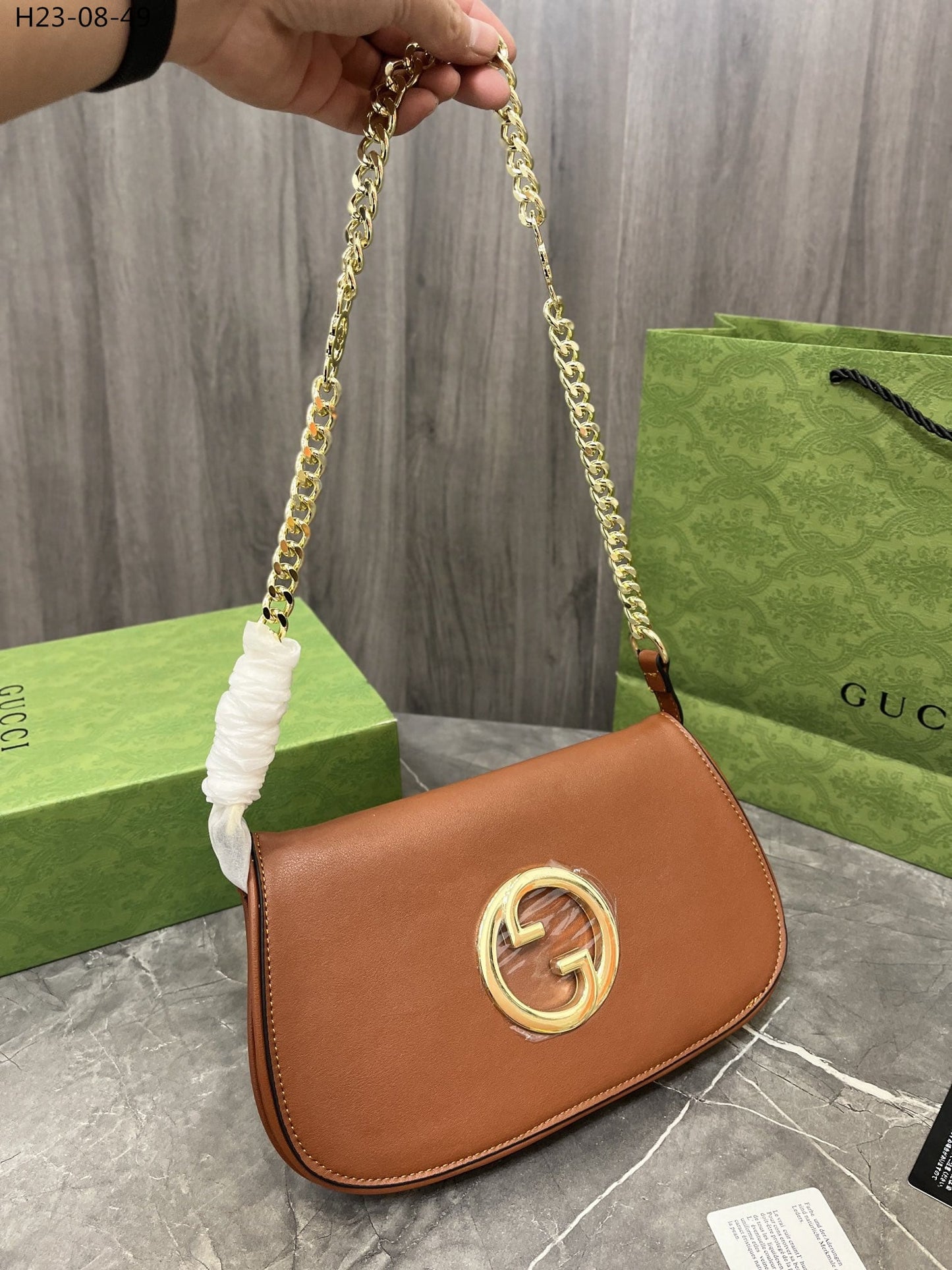 Blondie Leather Shoulder Bag Brown 28Cm 699268 Uxx0G 2535 Blondie Bag
