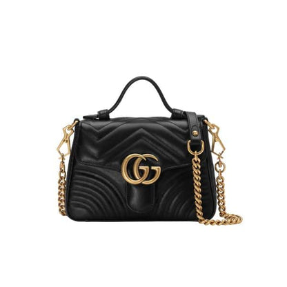 GG Marmont Mini Matelasse Leather Top Handle Bag Black 20Cm ‎547260 Dtdit 1000 MARMONT Bag