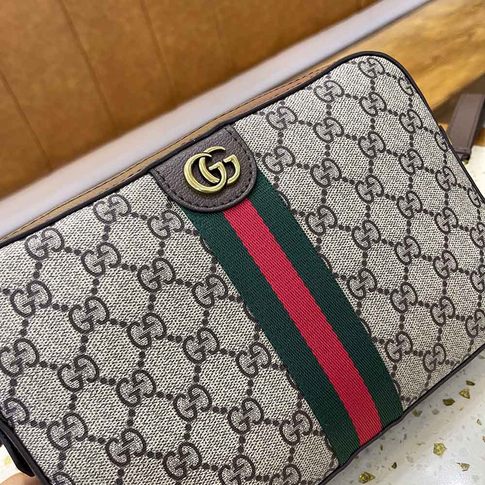 Ophidia Small GG Supreme Canvas Shoulder Bag Beige Ebony 23cm 699439 9C2ST 8920 OPHIDIA Bag