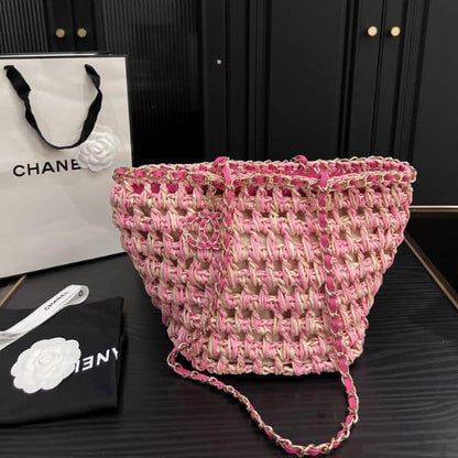 Shopping Small Crochet Tote Bag Pink 27cm 22 New Collection Bag Shopping Bag