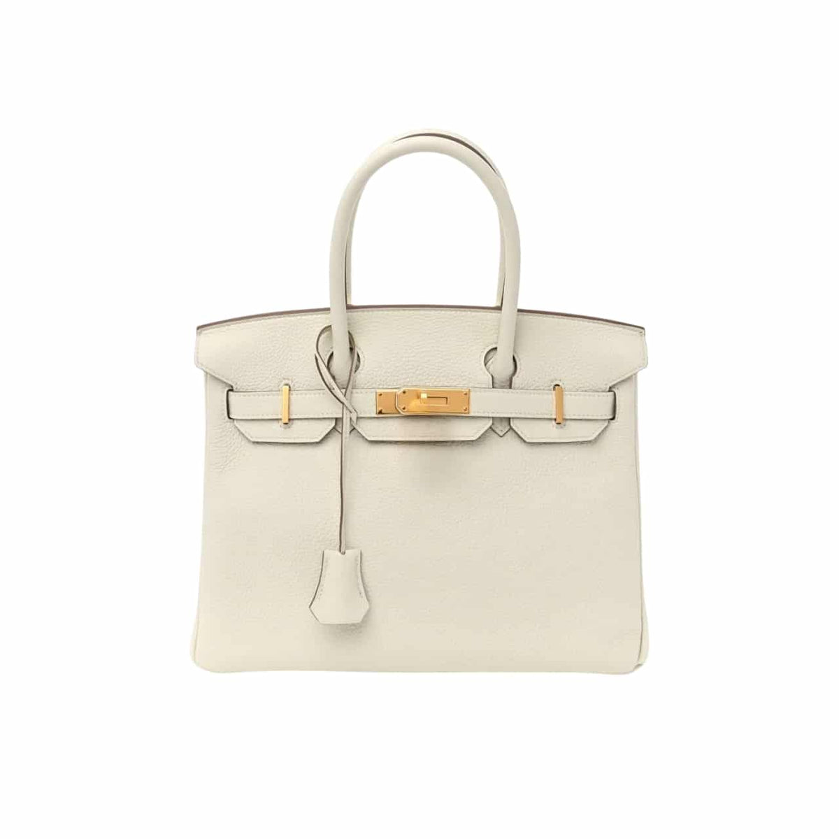 Birkin 30 Togo Leather Handbag Mushroom White 30Cm Birkin Bag