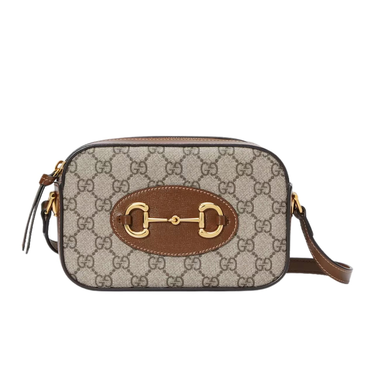 Horsebit 1955 Mini GG Supreme Canvas Shoulder Bag Beige And Ebony 18Cm ‎760196 92Tcg 8563 Horsebit 1955 Bag