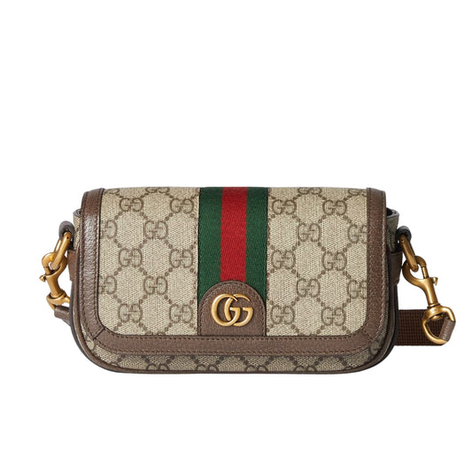 Ophidia Mini GG Supreme Canvas Shoulder Bag Beige Ebony 20Cm 795466 Fabia 9741 OPHIDIA Bag