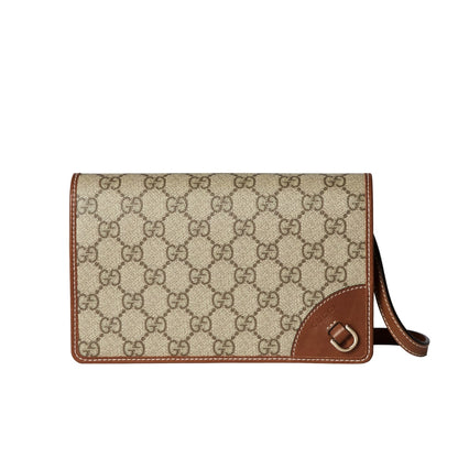 GG Emblem Mini GG Supreme Canvas Shoulder Bag Beige And Brown 20cm 820688 Fad6l 9758 Emblem Bag
