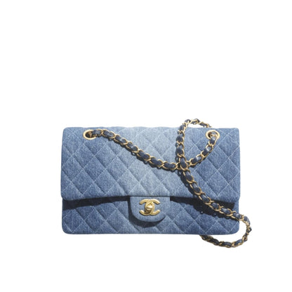 Classic Mini Washed Denim Flap Bag Blue 19cm A01112 B16747 NX158 Classic Bag