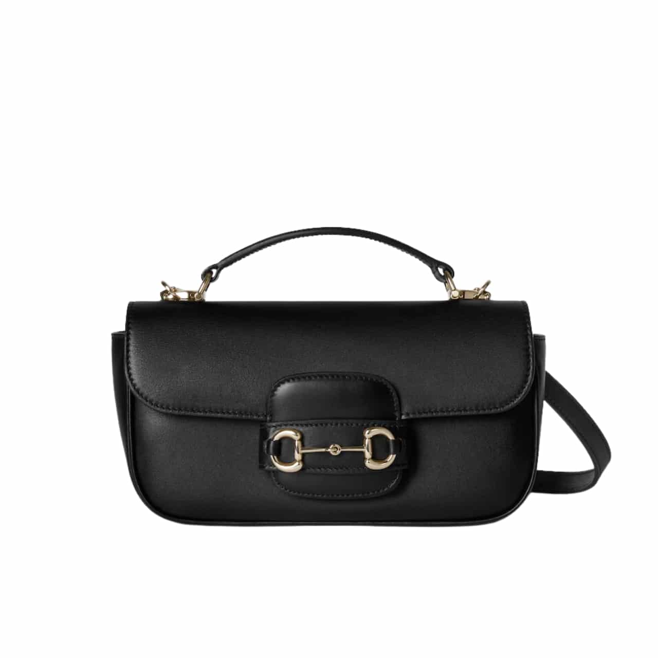 Horsebit 1955 Small Leather Top Handle Bag Black 22Cm ‎815206 Aaefh 1000 Horsebit 1955 Bag