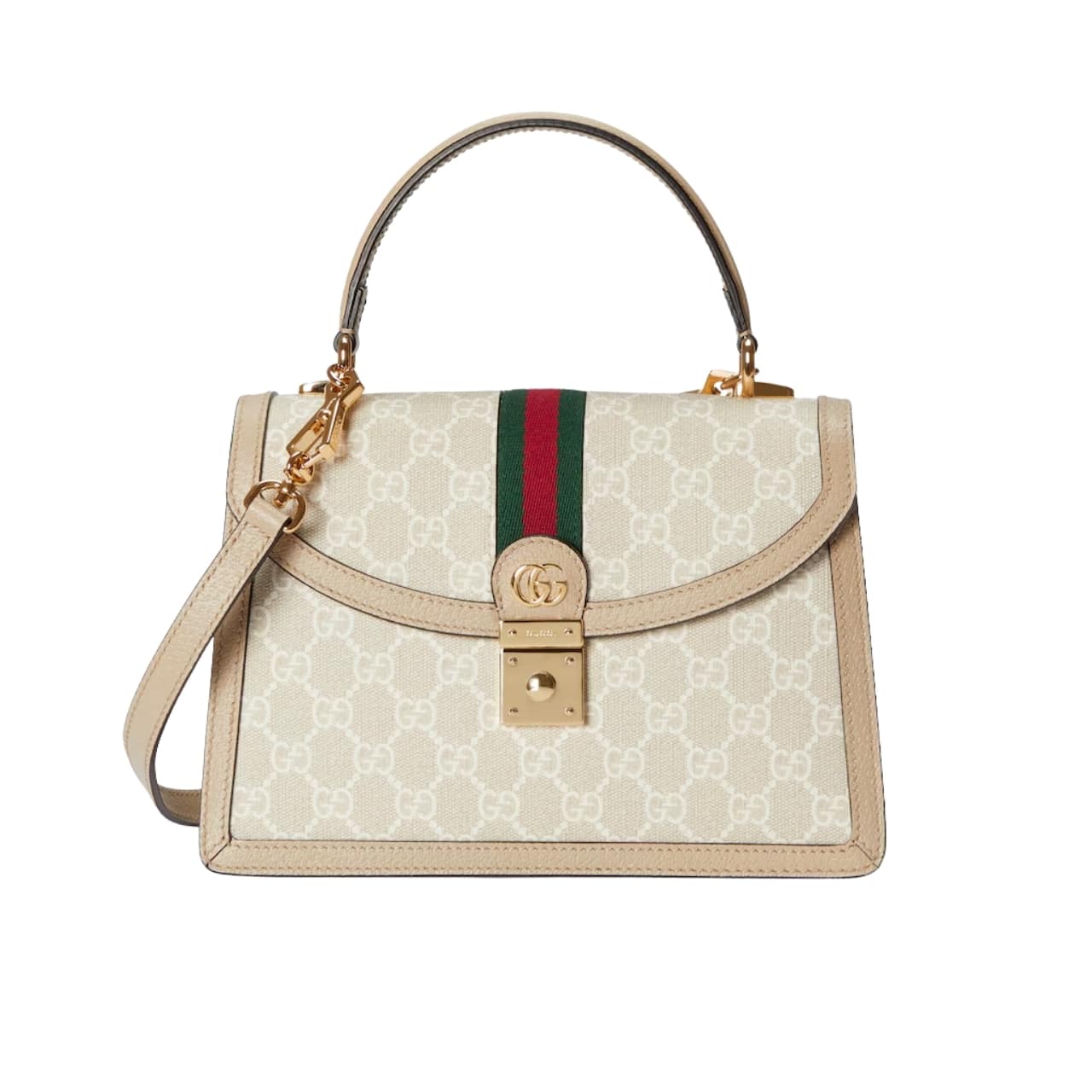 Ophidia Small GG Supreme Canvas Top Handle Bag Beige And White 25Cm 651055 Uulag 9682 OPHIDIA Bag