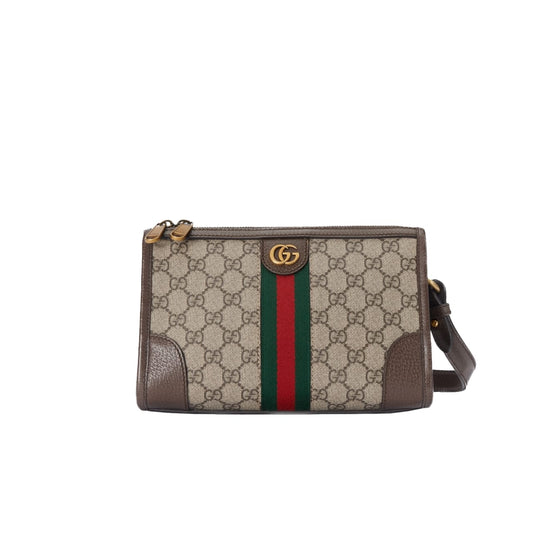 Ophidia GG Supreme Canvas Shoulder Bag Beige Ebony 25Cm 752581 96IWT 8745 OPHIDIA Bag