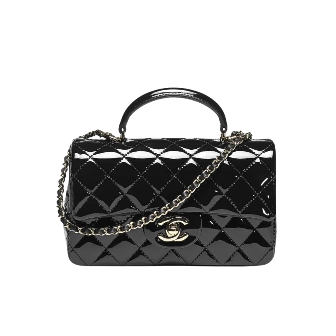 Classic Mini Patent Leather Top Handle Bags Black 20cm AS2431 B18237 94305 Classic Bag