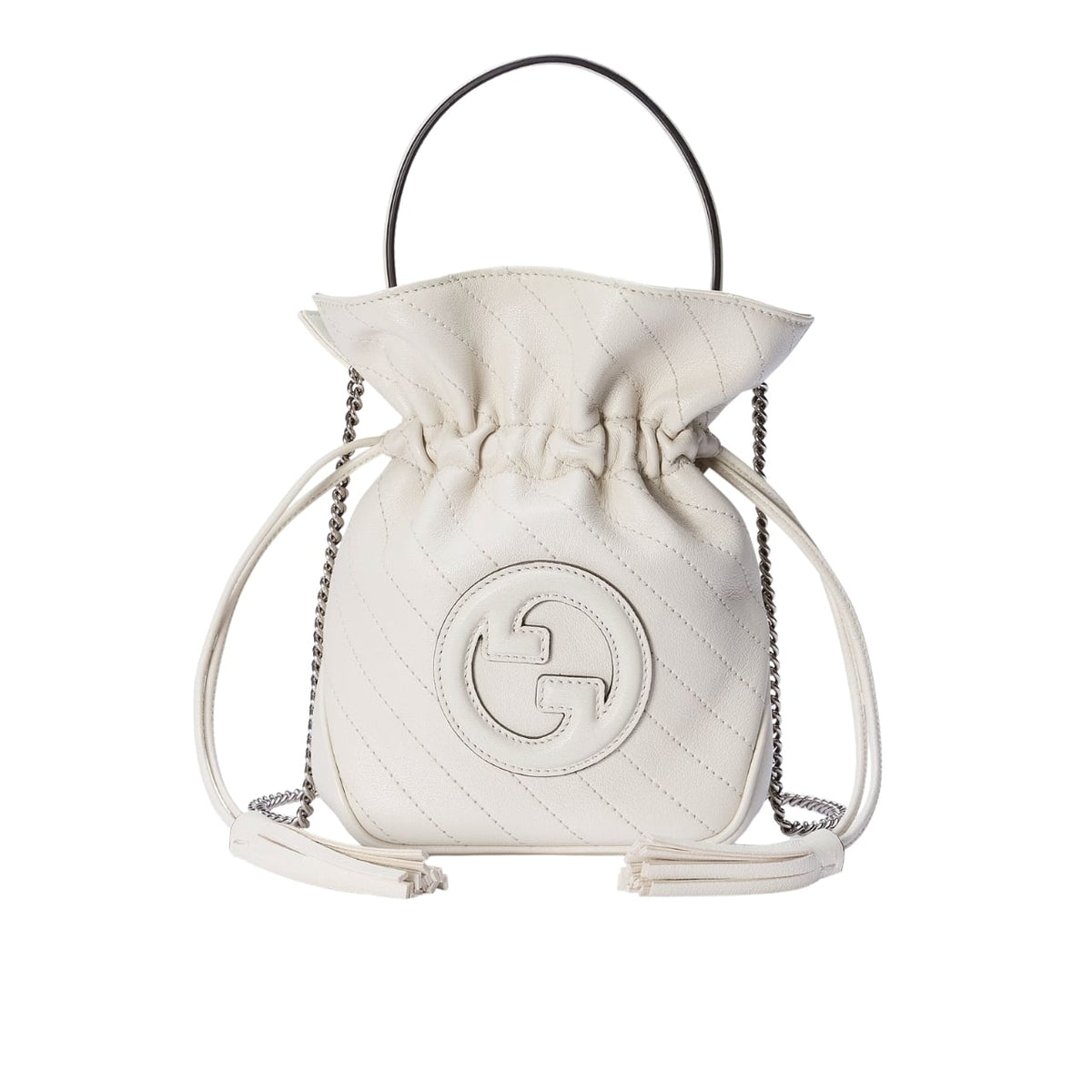 Blondie Mini Leather Bucket Bag White 19Cm 760313 Aacp7 9022 Blondie Bag