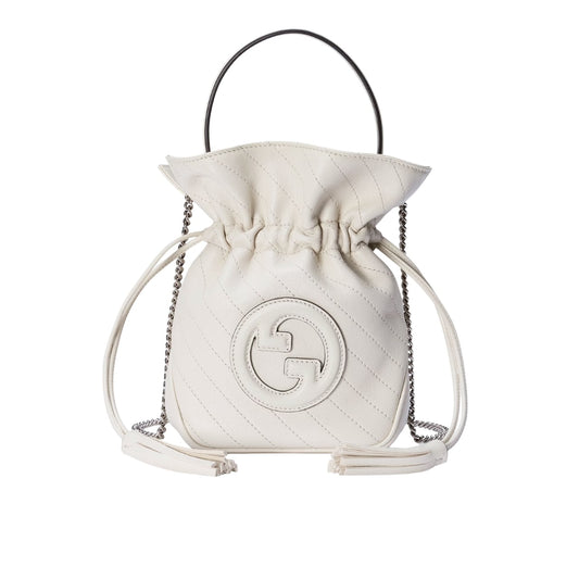 Blondie Mini Leather Bucket Bag White 19Cm 760313 Aacp7 9022 Blondie Bag