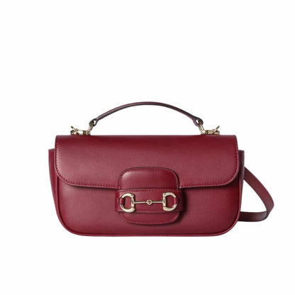 Horsebit 1955 Small Leather Top Handle Bag Rosso Ancora Red 22Cm ‎815206 Aaec2 6207 Horsebit 1955 Bag
