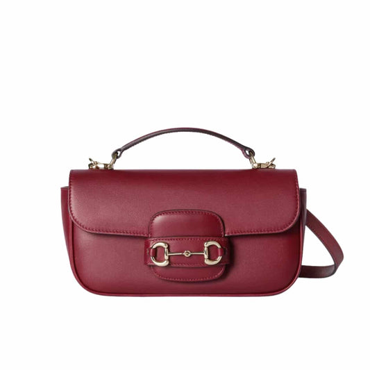 Horsebit 1955 Small Leather Top Handle Bag Rosso Ancora Red 22Cm ‎815206 Aaec2 6207 Horsebit 1955 Bag