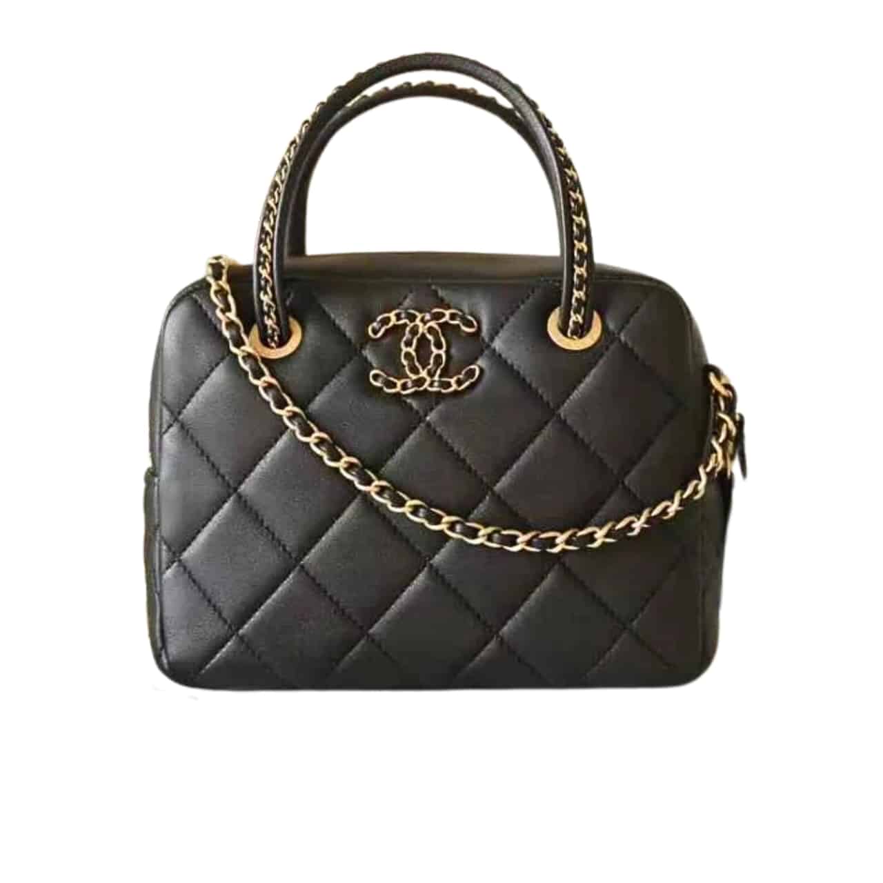 25c Chain Handle Bowling Bag Black 18cm 25 New Collection Bag