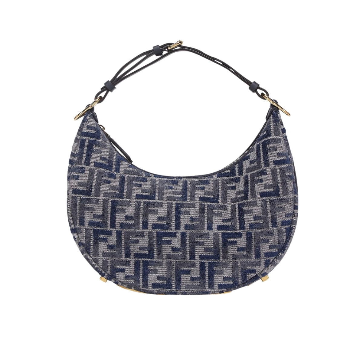 Fendigraphy Small FF Chenille Hobo Bag Dark Blue 30Cm 8BR798ASU0F1PQM 22 New Collection Bag Fendigraphy Bag