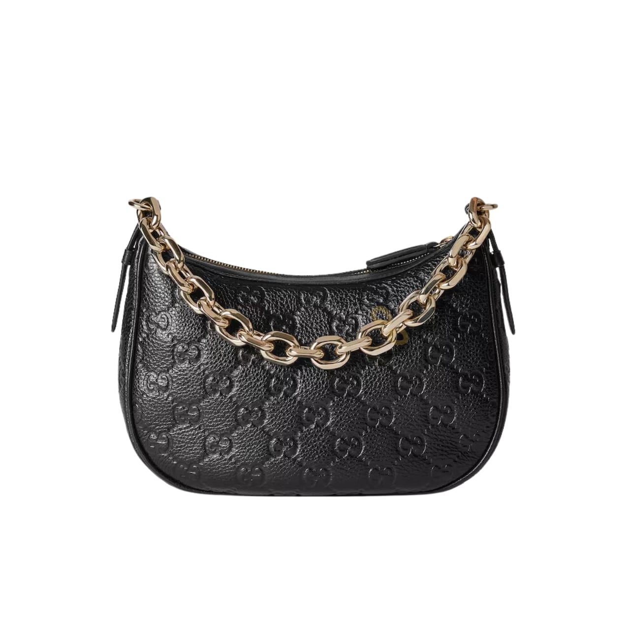 GG Emblem Small Grained Leather Shoulder Bag Black 23Cm 815409 Aaeem 1000 Emblem Bag