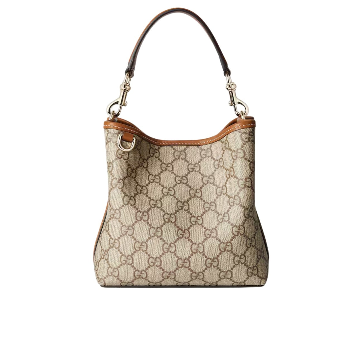 GG Emblem Small GG Monogram Canvas Bucket Bag Beige And Brown 19Cm ‎815118 FAD6L 9758 Emblem Bag