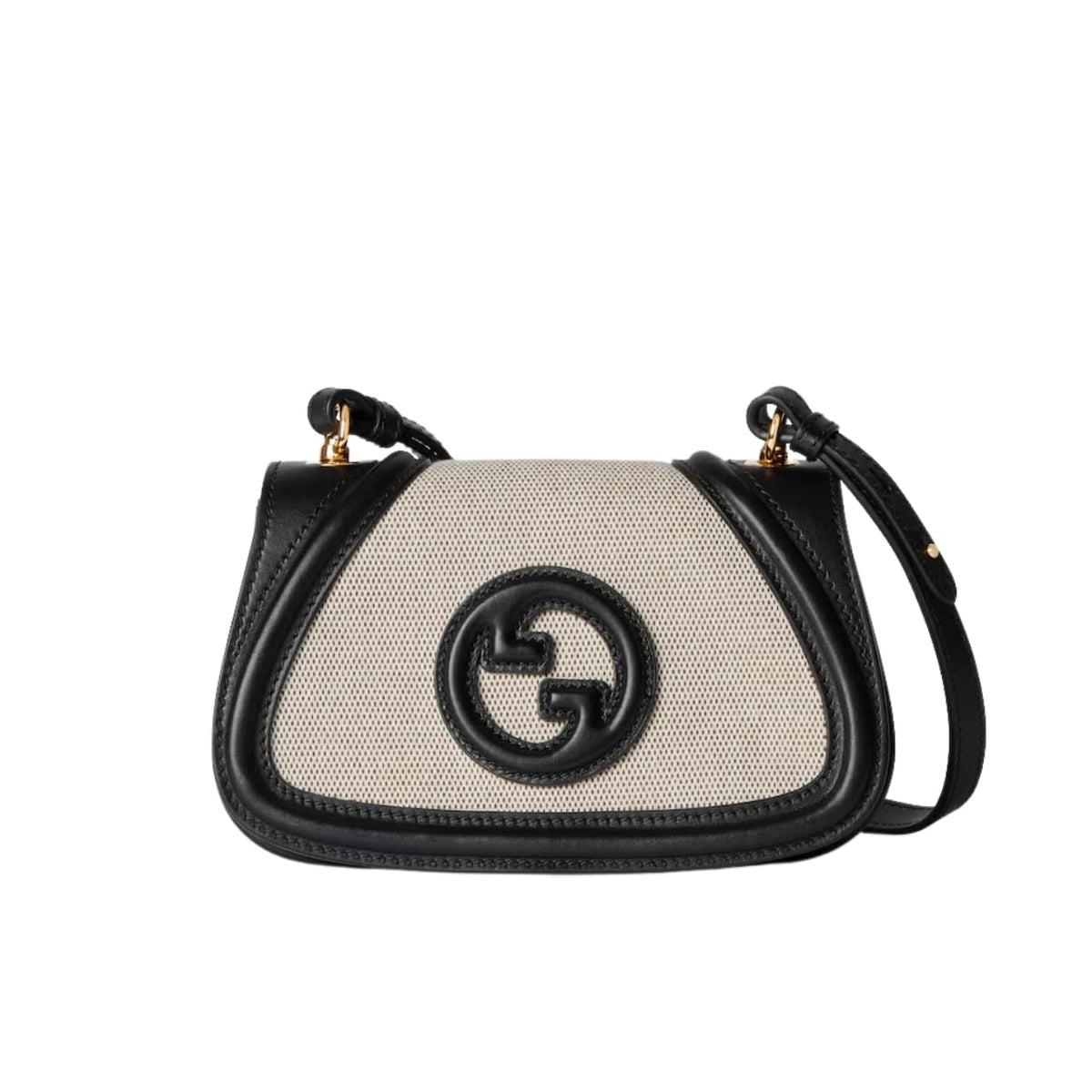 Blondie Mini Canvas Leather Shoulder Bag White And Black 22Cm 815700 Haakf 2546 Blondie Bag