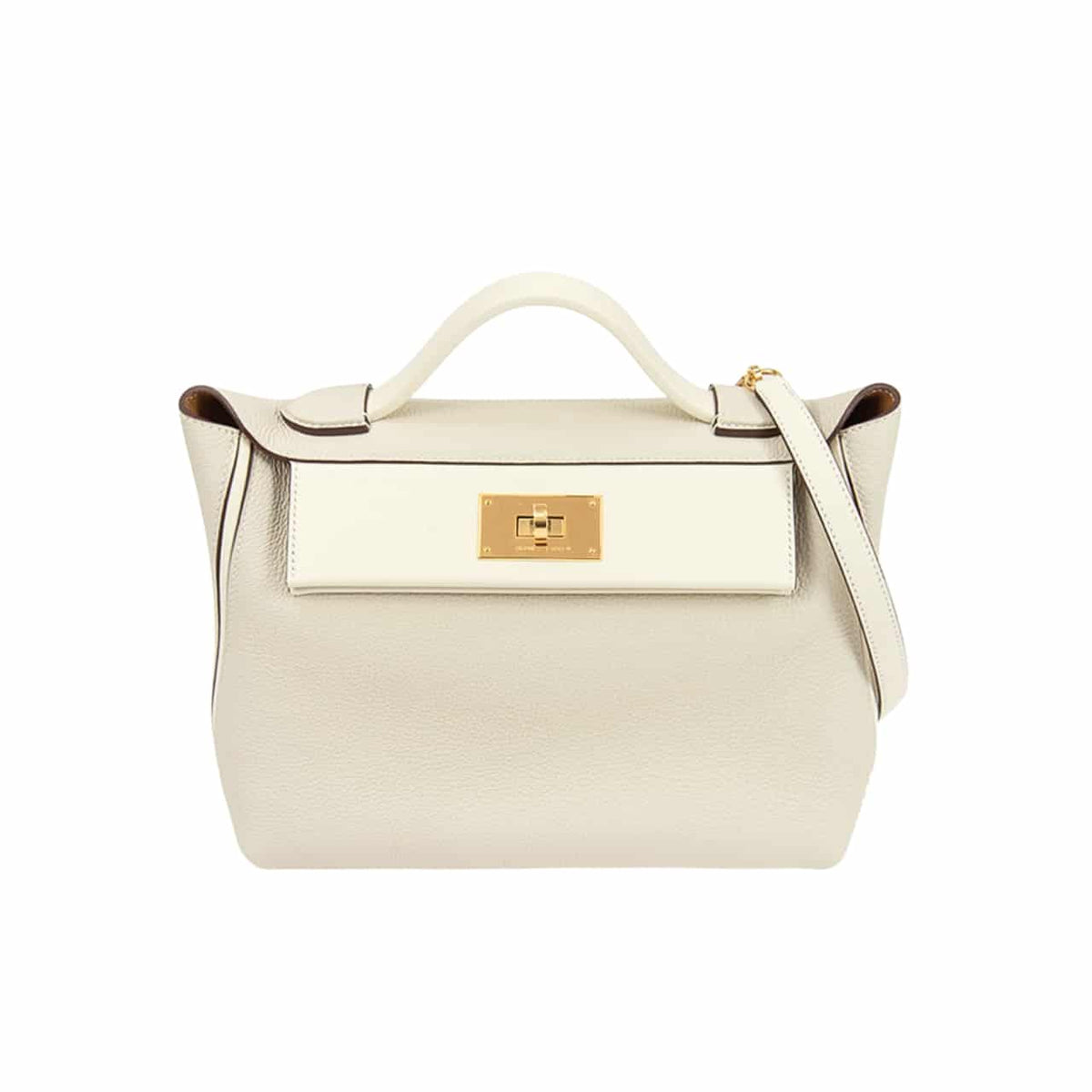 Kelly 24/24 Gold Hardware Evercolor Handbag White 21Cm Kelly Bag