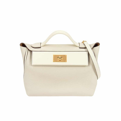 Kelly 24/24 Gold Hardware Evercolor Handbag White 21Cm Kelly Bag