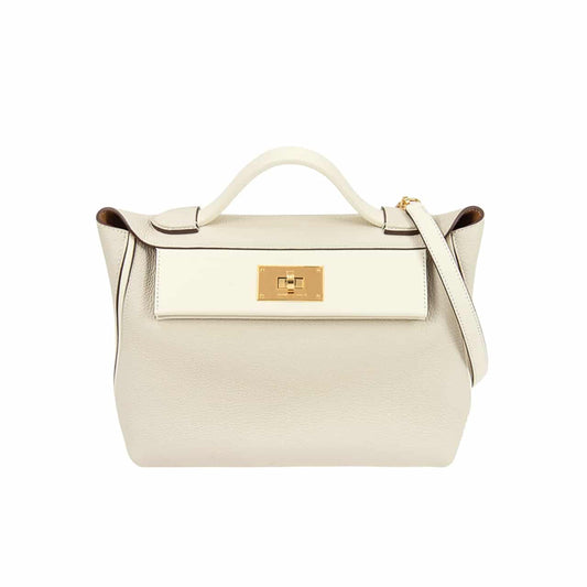 Kelly 24/24 Gold Hardware Evercolor Handbag White 21Cm Kelly Bag