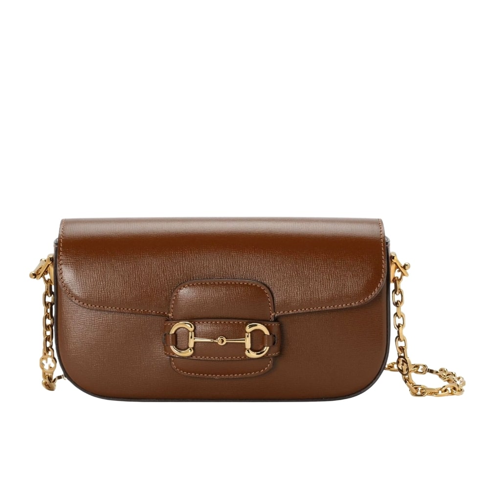 Horsebit 1955 Small Leather Shoulder Bag Brown 24Cm 735178 1Db0G 2361 Horsebit 1955 Bag