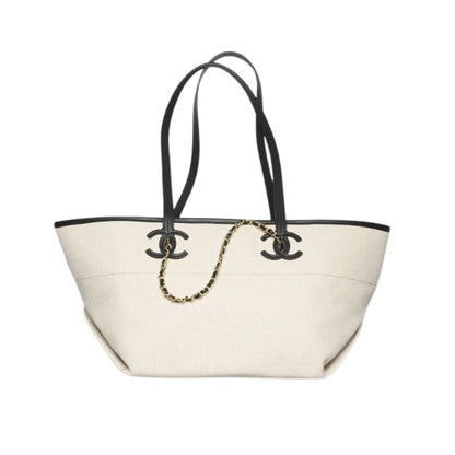 Small Tote Canvas Gold Tone Metal Ecru Black 25Cm AS6285 B24238 U9414 22 New Collection Bag Shopping Bag
