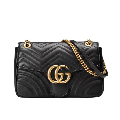 GG Marmont Medium Matelasse Leather Shoulder Bag Black 26Cm 443496 DTDIT 1000 MARMONT Bag
