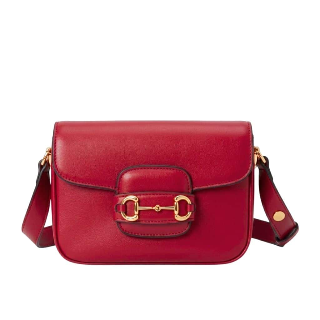 Horsebit 1955 Mini Leather Shoulder Bag Red 19Cm Horsebit 1955 Bag