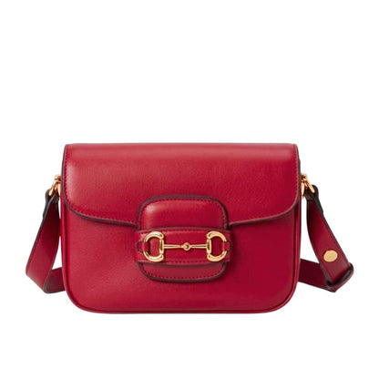 Horsebit 1955 Mini Leather Shoulder Bag Red 19Cm Horsebit 1955 Bag