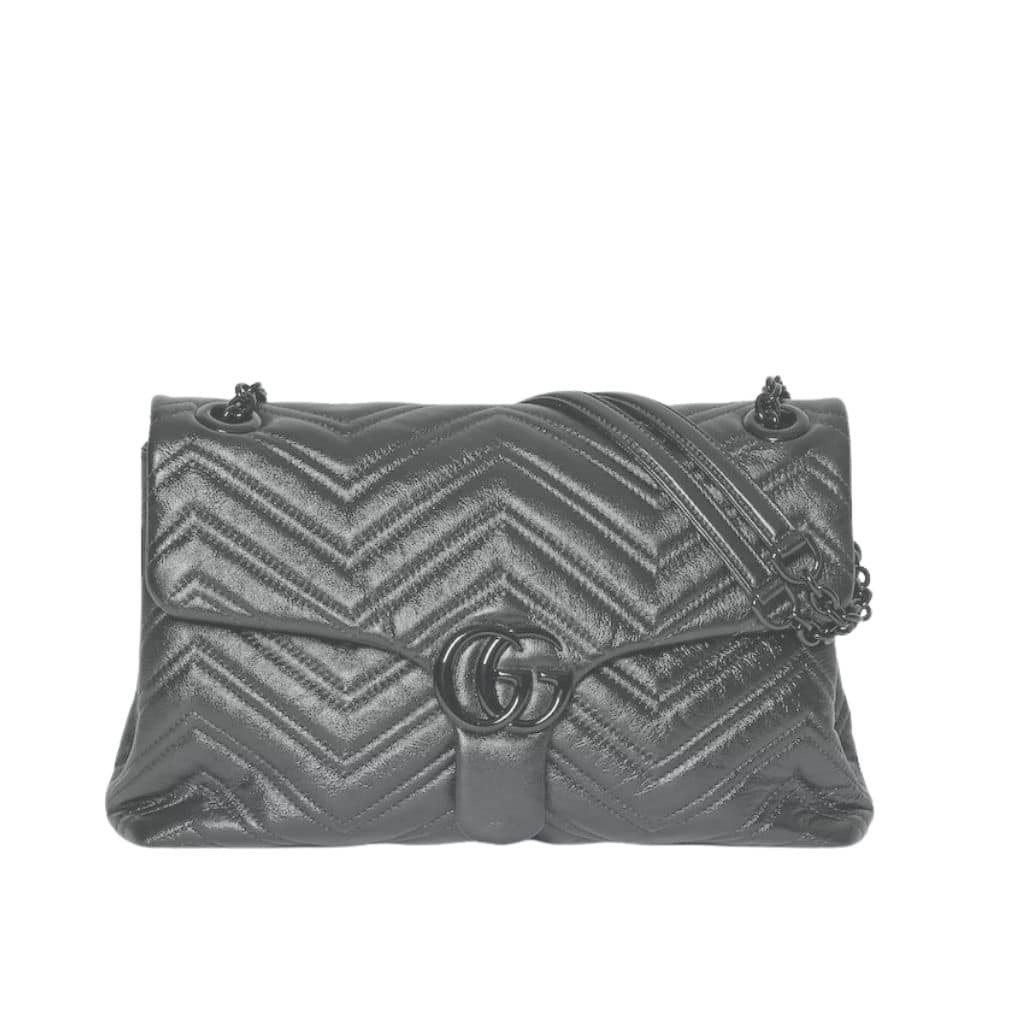 Marmont Medium Matelasse Leather Shoulder Bag Gray 31Cm MARMONT Bag