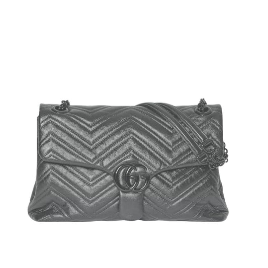 Marmont Medium Matelasse Leather Shoulder Bag Gray 31Cm MARMONT Bag